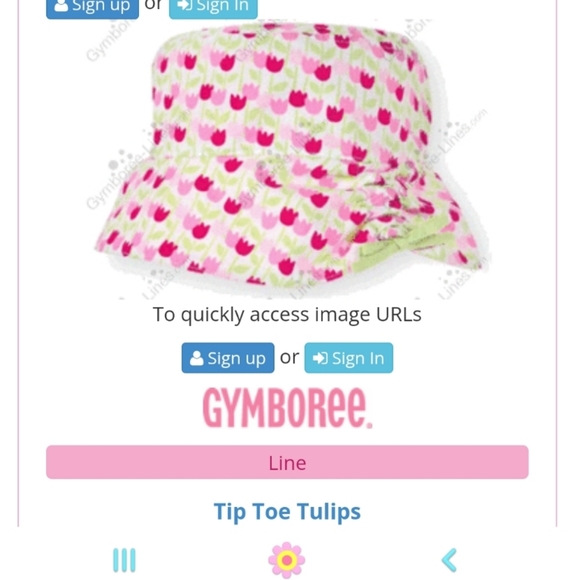 Vintage Gymboree Tip Toe Tulips Reversible Toddler Bucket Hat / Pink Polka Dot - Picture 8 of 8